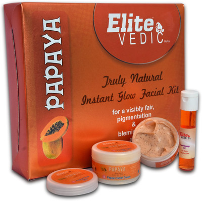 

ELITE VEDIC Papaya Turly Natural Instant Glow Facial Kit 370 g