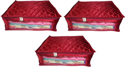 

Afrose High Quality Multipurpose transparent Plain Saree Cover 3PC Capacity 10-15 Units Saree/Blouse Each(Maroon)