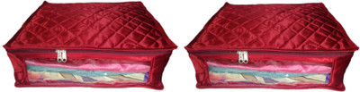 

Afrose High Quality Multipurpose transparent Plain Saree Cover 2PC Capacity 10-15 Units Saree/Blouse Each(Maroon)