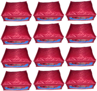 

Afrose High Quality Multipurpose Parachute Plain Saree Cover 12PC Capacity 10-15 Units Saree/Blouse Each(Maroon)