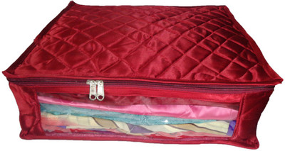 

Afrose High Quality Multipurpose transparent Plain Saree Cover 1PC Capacity 10-15 Units Saree/Blouse Each(Maroon)