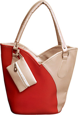 

Foax Hand-held Bag(Red, Beige), Beige;red