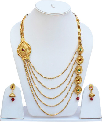 Lucky Jewellery Alloy Gold-plated Multicolor Jewellery Set(Pack of 1)
