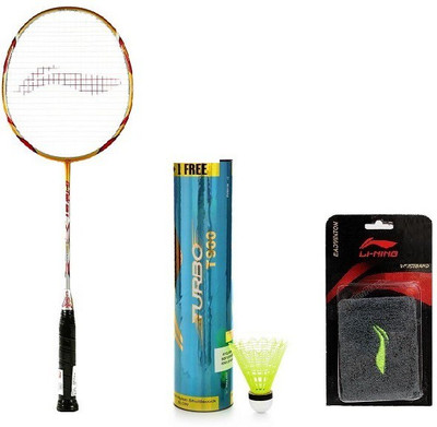 

Li-Ning Combo Of Three- One 'G Tek 98 I I ' Badminton racket, 'One 'Turbo T900' Nylon shuttle Cock And One Wrist band (Color On Availability)- Badminton Kit