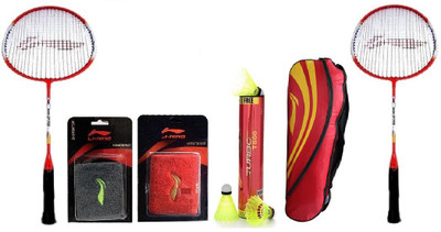 Li-Ning Combo Of Six- Two 'Smash XP 709' Badminton racket, One 'Turbo T800' Nylon shuttle Cock , Two Wrist Bands and One Kit bag (Color On Availability)- Badminton Kit available at flipkart for Rs.3800