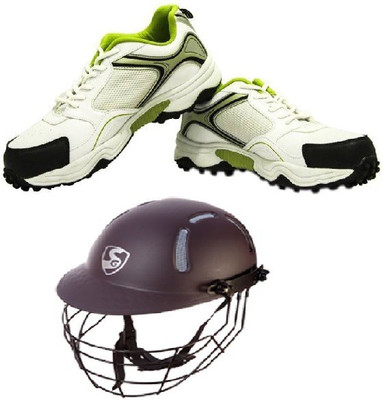 

SG Combo of Two, one Pair of 'Club' Cricket Studd and one 'Aero shield' Helmet (Color On Availability) - Cricket Kit