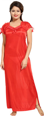 Shopping World Women Nighty(Red)