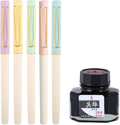 

Giftvenue Yiren 3581 Exclusive Designer Ink Pen Gift Set with Ink Ink Bottle(Pack of 5)