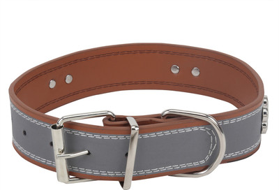 

SRI Imported High Quality Adjustable Dog Collar 1.5 Inch With Dog Bone Shape Metal Stud (Brown) Dog Everyday Collar(, Brown