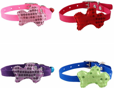 

SRI High Quality Sequin Dog Shape Design Collar For Puppy/Cat Cat Everyday Collar(, Muliticolor