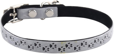 

SRI High Quality Designer Adjustable Paw Emboss Design Collar For Puppy/Cat Cat Everyday Collar(, Grey