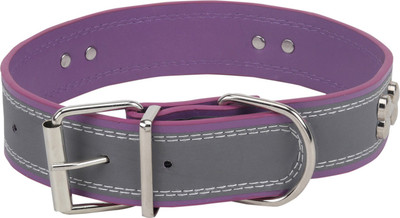 

SRI Adjustable Dog Collar 1.5 Inch With Dog Bone Shape Metal Stud Dog Everyday Collar(, Purple