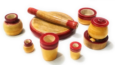 

Crafts India Handcrafted Eco-friendly Wooden Toy Kitchen Set (Multicolored)
