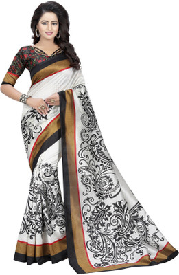 Pranshi Fashion Printed Mysore Art Silk Saree(Multicolor)
