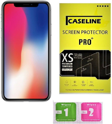 Caseline Tempered Glass Guard for Apple iPhone X(Pack of 1)