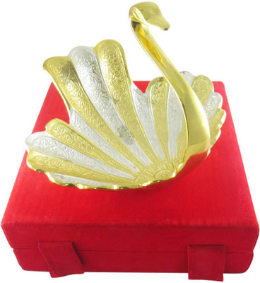 

GoldGiftIdeas Gold-Silver Plated Duck Shape Serving Bowl Plate Bowl Serving Set