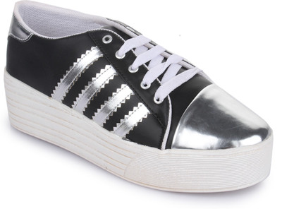 

Vilax Fashionable Sneakers Sneakers For Women(Black, Silver