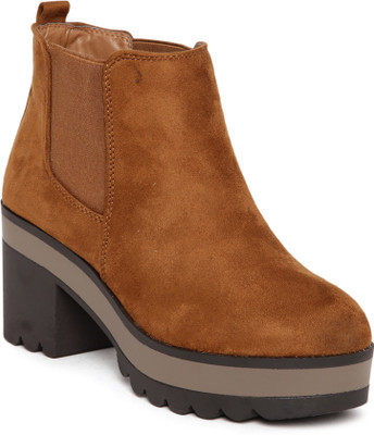 

Flat n Heels Boots For Women(Tan