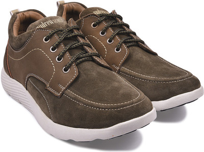 Andrew Scott Men's Brown Suede Outdoor Shoes Casuals For Men(Olive