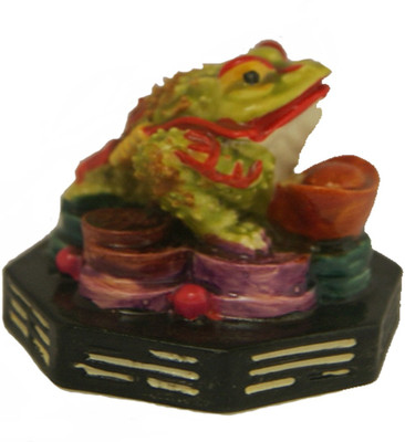 

DivyaMantra Feng Shui King Money Toad Three Legged Frog on Ingot Yuan Bao Wealth For Prosperity Financial Business Good Luck Decorative Showpiece - 4.5 cm(Polyresin, Multicolor)