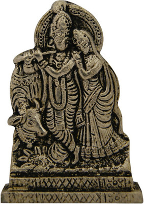 

DivyaMantra Hindu God Vishnu and Goddess Laxmi Idol Sculpture Statue Murti Decorative Showpiece - 7 cm(Alloy, Multicolor)