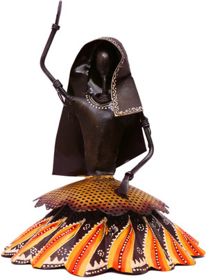 

NG Art Ventura Rural woman Iron Gagra Doll ( 10 Inch Tall) Decorative Showpiece - 25 cm(Cast Iron, Copper, Brown)