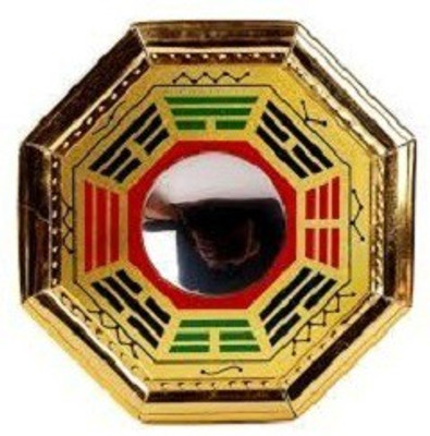 

AIR9999 Bagua Mirror WITH STYLISH BORDER (6 X 6 INCHES) FOR GOOD FORTUNE AND PROSPERITY, Pakua Mirror Decorative Showpiece - 0 cm(Wooden, Multicolor)