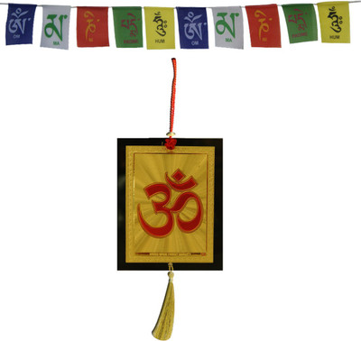 

DivyaMantra Combo Of Om Symbol Car Decoration Rear View Mirror Hanging Accessories And Prayer Flag For Car Decorative Showpiece - 35 cm(Plastic, Yellow)