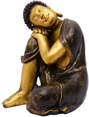 

NG Art Ventura Golden Buddhist Monk Decorative Showpiece - 24 cm(Wooden, Iron, Multicolor)