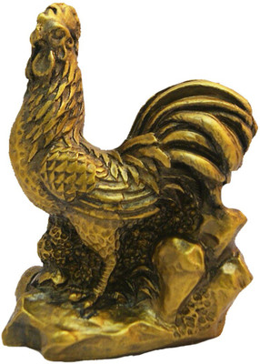 

DivyaMantra Feng Shui Rooster Decorative Showpiece - 9.5 cm(Polyresin, Yellow)