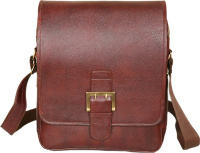 

PE Men & Women Casual Brown Genuine Leather Sling Bag