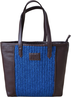 

Wabasta Women Casual Blue, Black PU, Polyester Tote, Black;blue