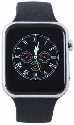 

M-STARK compatible bluetooth smartwatch with camera,sim-card slot and memory card slot Silver Smartwatch(Black Strap Free Size)