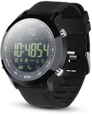

Diggro DI04 Smart Watch Long Standby Outdoor Sports Android IOS Silicone Strap Smartwatch(Black Strap Free Size)