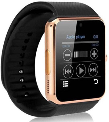 

MOBILE FIT cool.pad compatible bluetooth smartwatch with camera,sim-card slot and memory card slot Gold Smartwatch(Black Strap Free Size)