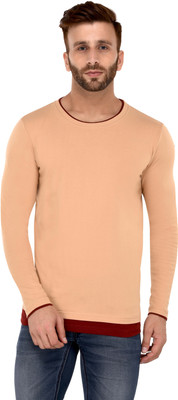 SHAPPHR Solid Men Round Neck Maroon T-Shirt