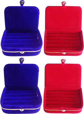

Funkroo combo deal 2pc red ring box & 2pc blue ring vanity box Makeup Vanity Box(Multicolor)