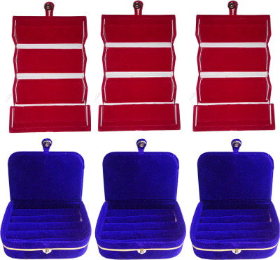 

Funkroo combo deal 3pc red earing folder & 3pc blue ring vanity box Makeup Vanity Box(Multicolor)