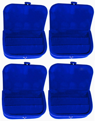 

Funkroo blue earring box ear ring vanity folder Pack of 4 Makeup Vanity Box(Blue)