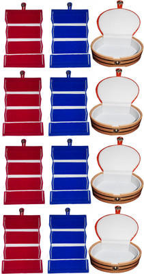 

Funkroo Combo 4 pc blue earring folder 4 red ear ring box 4 pc bangle box Makeup Vanity Box(Multicolor)