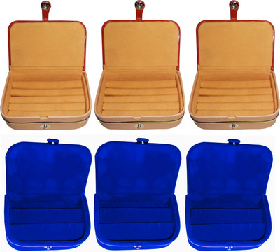

Funkroo combo deal 3pc blue ring box & 3pc blue earring vanity box Makeup Vanity Box(Multicolor)