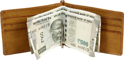 

pocket bazar Boys Tan Genuine Leather Money Clip(6 Card Slots)