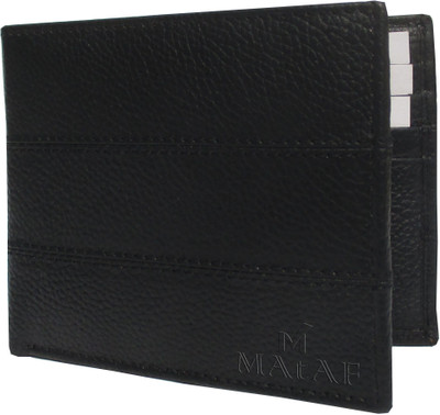 

MAtAF Men Black Genuine Leather Wallet(10 Card Slots)