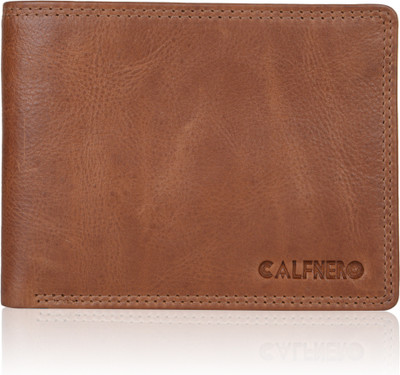 

Calfnero Men Tan Genuine Leather Wallet(8 Card Slots)