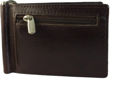 

Ammvi Creations Men Brown Genuine Leather Money Clip(6 Card Slots)