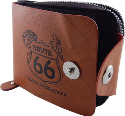 

Bovi'S Men Brown Artificial Leather, Fabric Wallet(8 Card Slots)