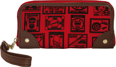 

FUNK FOR HIRE Women Red Canvas, Artificial Leather Wallet(8 Card Slots)