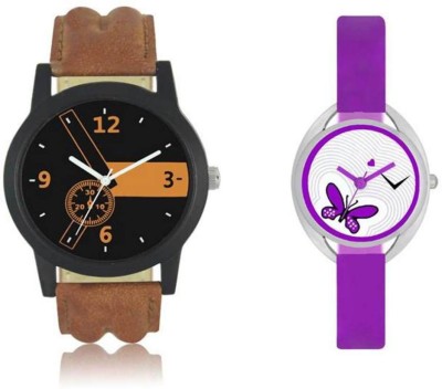 FASHION POOL LOREM & VALENTINE MOST STYLISH & STUNNING ROUND DIAL COUPLE COMBO WATCH WITH BLACK & ORANGE COLOR WATCH WITH OVAL DIAL PURPLE BUTTERFLY DESIGN WATCH WITH PEARL WHITE COLOR WATER MARK DIAL GRAPHICS WATCH WITH PURPLE COLOR WATCH WITH LEATHER & RUBBER TRENDY, COOL & FASHIONABLE DESIGNER BE   Watches  (FASHION POOL)