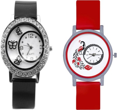 LEBENSZEIT New Latest Fashion Red And Black Passion Combo Women Watch Watch  - For Girls   Watches  (LEBENSZEIT)