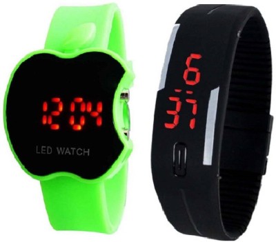 lavishable Rubber Magnet Led Apple Green Watch - For Men Watch  - For Boys & Girls   Watches  (Lavishable)